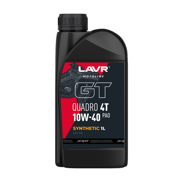 Ln7833 Масло мотор. 4Т 10W-40 SN LAVR MOTO GT QUADRO (1 л) 1*16 шт Ln7833 Масло мотор. 4Т 10W-40 SN LAVR MOTO GT QUADRO (1 л) 1*16 шт