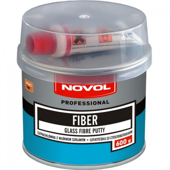 Шпатлевка Fiber (со стекловол.) (0,6 кг) (Novol)1*12