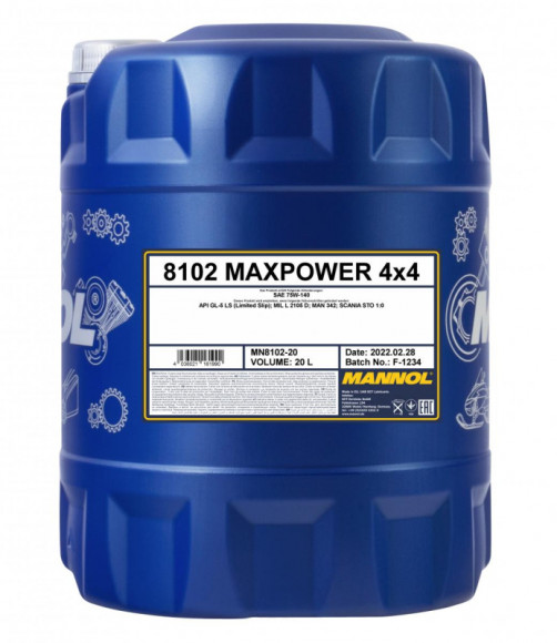 Масло трансм. 75W140 MANNOL 4х4 Maxpower GL-5 синт (60л.)