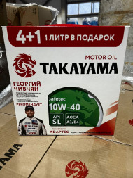 Акция 4+1 Масло мотор. TAKAYAMA  Safetec 10W40 API SL  A3/B4  (4л) 1*3шт