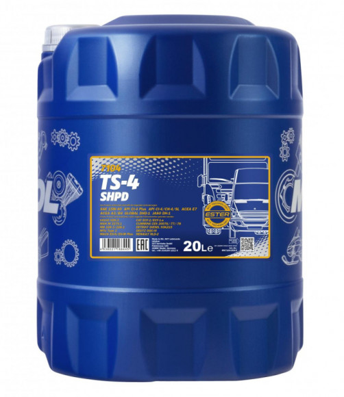 Масло мотор. 15W40 MANNOL TS-4 ExtraAPI CI-4/CH-4/SL ACEA E7 ACEA A3/B4 JASO DH-1(20л.)