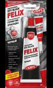 Профессиональный герметик-прокладка FELIX нейтральный (черный) 85г (12шт) Профессиональный герметик-прокладка FELIX нейтральный (черный) 85г (12шт)