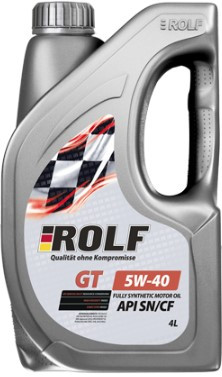 Масло мотор. ROLF GT SAE 5W40 API SN/CF ПЛАСТИК 4л (1*4шт) (СЗ 0506 22)