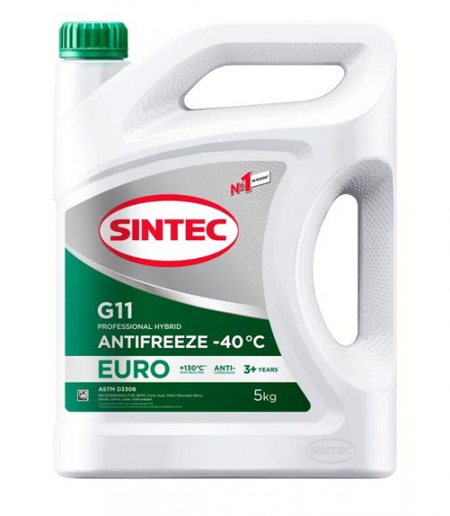 Антифриз A-40 Sintec Euro G11 (ЗЕЛЁНЫЙ) 5кг (1*4шт) Антифриз A-40 Sintec Euro G11 (ЗЕЛЁНЫЙ) 5кг (1*4шт)
