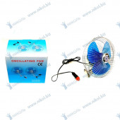 Вентилятор салонный средний (17,5см) 12V с поворотом (хром) без прищепки