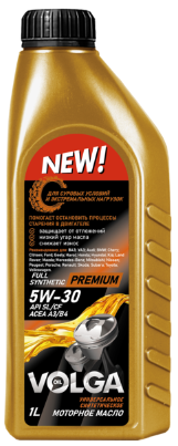 Масло мотор. 5W30 Волга-Ойл Premium ACEA A3/B4 API SL/CF 1л (1*12шт)