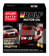 Масло мотор. ROLF GT ACEA A5/B5 SL/CF Акция 4+1л 1*3шт
