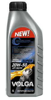 Масло мотор. 20W50 Волга-Ойл Super API SG/CD 1л (1*12шт)