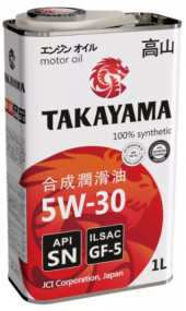 Масло моторное TAKAYAMA SAE 5W30 ILSAC GF-5 API SN 1л (1*12шт) Масло моторное TAKAYAMA SAE 5W30 ILSAC GF-5 API SN 1л (1*12шт)