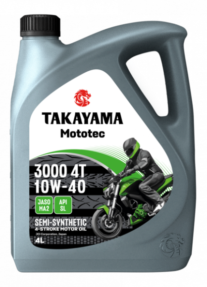 Масло моторное TAKAYAMA Mototec 3000 4T SAE 10W-40 API SL JASO MA-2 (4л) 1*4шт