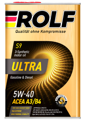 Масло мотор. ROLF ULTRA SAE 5W40 A3/B4 SN/CF 4л (1*4шт)