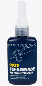 Фиксатор резьбы демонтируемый MANNOL Fix-Gewinde mittelfest (50мл.) 1*10шт.9925 Фиксатор резьбы демонтируемый MANNOL Fix-Gewinde mittelfest (50мл.) 1*10шт.9925