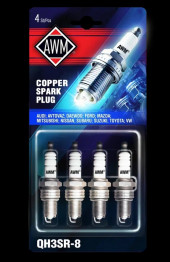Свечи зажигания AWM QH3SR-8, медь, блистер (4 шт) Свечи зажигания AWM QH3SR-8, медь, блистер (4 шт)