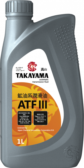 Масло трансмиссионное TAKAYAMA  ATF lll ПЛАСТИК (1л) 1*12шт