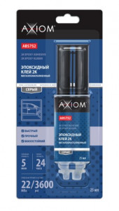 ABS752 Эпоксидный двухкомпонентный металлонаполненный клей серый, AXIOM 25 мл 1*12шт