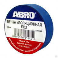 Изолента ABRO синяя (18 мм х 9,1 м) 1*10 шт (ET9121810BLURW) Изолента ABRO синяя (18 мм х 9,1 м) 1*10 шт (ET9121810BLURW)