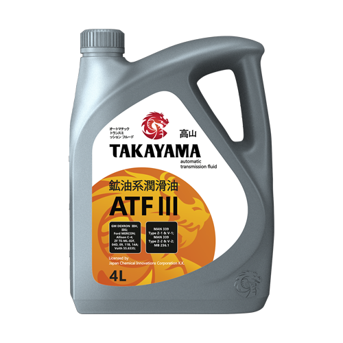 Масло трансмиссионное TAKAYAMA  ATF lll ПЛАСТИК 4л (1*4шт)