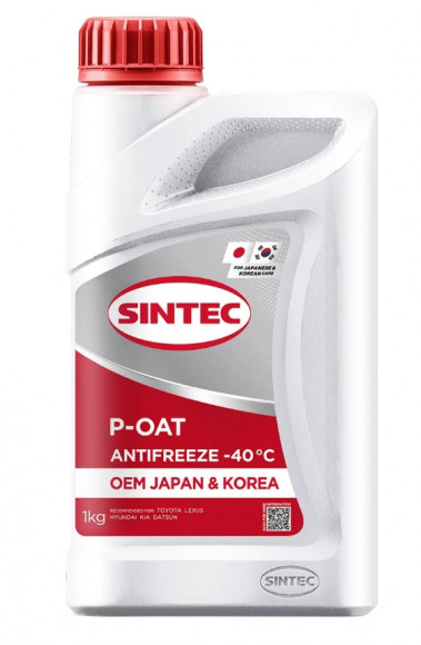 Антифриз A-40 Sintec OEM Japan&Korea P-OAT red (красный) 1кг (1*12шт) Антифриз A-40 Sintec OEM Japan&Korea P-OAT red (красный) 1кг (1*12шт)
