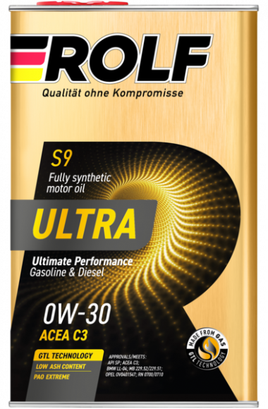 Масло мотор. ROLF ULTRA 0W30 ACEA C3 API SP 1л (1*12шт)