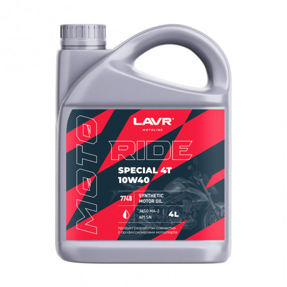 Ln7748 Масло мотор. 4T 10W40 SN LAVR MOTO RIDE SPECIAL, (4 л) 1*4 шт