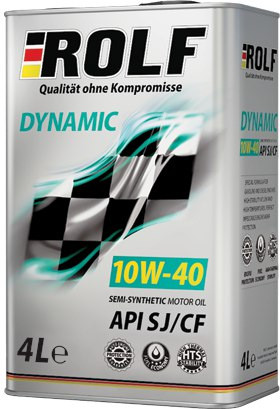 Масло мотор. ROLF Dynamic SAE 10W-40 API SL/CF (полусинт.) 4л пластик Масло мотор. ROLF Dynamic SAE 10W-40 API SL/CF (полусинт.) 4л пластик