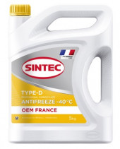 Антифриз A-40 Sintec OEM Type-D France (ЖЕЛТЫЙ)  5кг (1*4шт) Антифриз A-40 Sintec OEM Type-D France (ЖЕЛТЫЙ)  5кг (1*4шт)