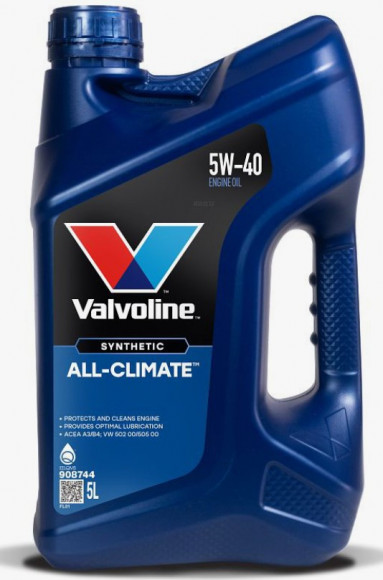 Масло мотор.  5W40 Valvoline ALL CLIMATE SN/CF A3/B4 пластик (5 л.) 1*4 шт.