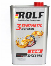 Масло мотор. ROLF 3-SYNTHETIC SAE 5W40 ACEA A3/B4 4л+1л (1*3шт) Масло мотор. ROLF 3-SYNTHETIC SAE 5W40 ACEA A3/B4 4л+1л (1*3шт)