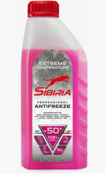 Антифриз A-50 SIBIRIA G-12+ (КРАСНЫЙ) 1кг (1*12шт)