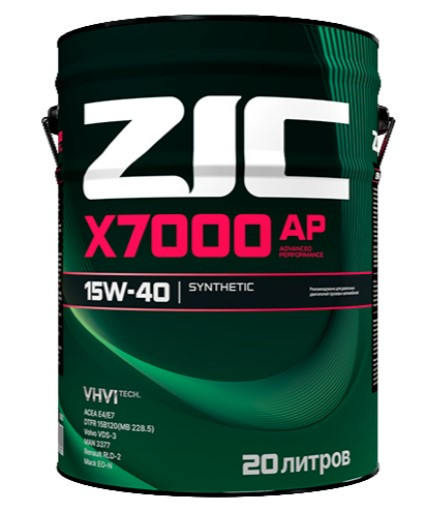 Масло мотор. 15W40 ZIC X7000 CI-4 E4/E7 металл 20 л.