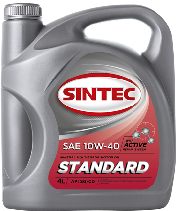 Масло мотор. SINTEC СТАНДАРТ SAE 10W40  API SG/CD (4л)  (минеральное)