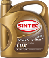 Масло мотор. SINTEC LUXE 5000 SAE 5W40 ACEA A3/B4 API SL/CF 4л (1*4шт) Масло мотор. SINTEC LUXE 5000 SAE 5W40 ACEA A3/B4 API SL/CF 4л (1*4шт)
