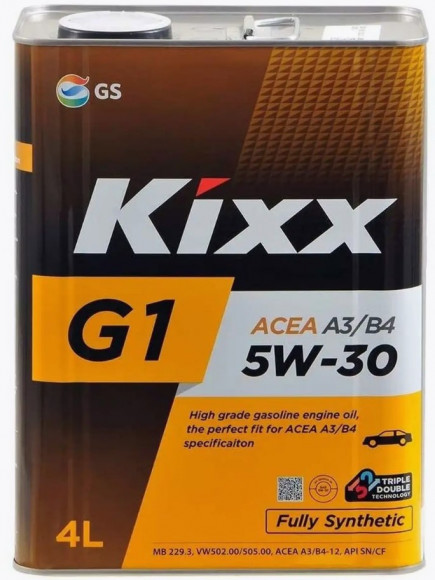 Масло мотор.  5W30 Kixx G1 SN/CF A3/B4 металл (4 л.) 1*4 шт.