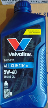 Масло мотор.  5W40 Valvoline ALL CLIMATE C3 SN/CF C3 пластик (1 л.) 1*12 шт.