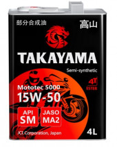 Масло мотор. 4T 15W-50 TAKAYAMA Mototec 5000 SM JASO MA-2 4л (1*4шт)