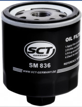 Фильтр масляный SCT SM 836-SKODA FABIA/FELICIA/OCTAVIA/VW GOLF 3/4/5/POLO 1.0-1.6