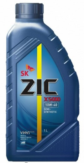 Масло мотор. 10W40 ZIC X5000  API CI-4/SL, ACEA E3/E5/E7 пластик (1 л.) 1*12 шт.