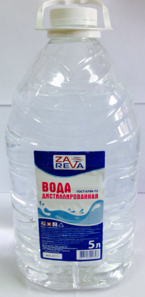 Вода дистиллированная "ZAREVA" 5л (1*2шт) (144шт.)