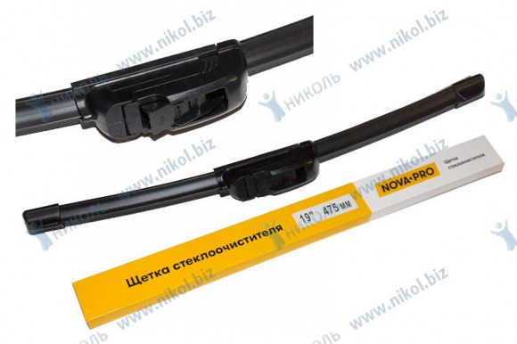 Щетка ст/оч бескаркасная 19"- 475мм NOVA-PRO