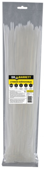 Стяжки нейлоновые DR.BARRETT, белый 4.8x400 мм S-25