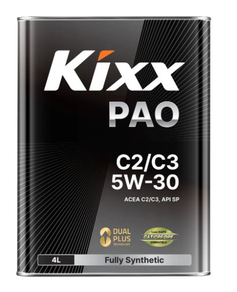 Масло мотор. 5W30 Kixx PAO C2/C3 металл (4 л.) 1*4 шт. Масло мотор. 5W30 Kixx PAO C2/C3 металл (4 л.) 1*4 шт.