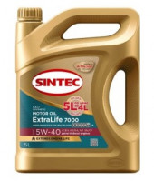 АКЦИЯ 5л по цене 4л Масло мотор. SINTEC EXTRA LIFE 7000 5W40  A3/B4  SN/CF (5л) 1*4шт АКЦИЯ 5л по цене 4л Масло мотор. SINTEC EXTRA LIFE 7000 5W40  A3/B4  SN/CF (5л) 1*4шт