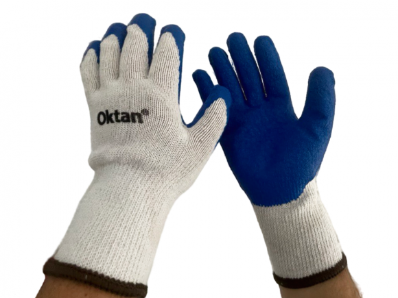 Перчатки OKTAN Nitril, размер 9, белые с синем А5-01-32