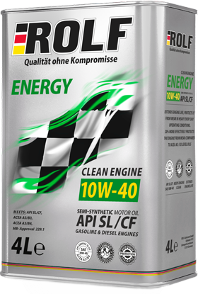 Масло мотор. ROLF Energy SAE 10W40 API  SL/CF 4л (1*4шт)