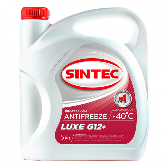 Антифриз A-40 Sintec LUX G12+ (красный) АКЦИЯ антисептик в подарок (5 кг) 1*4шт