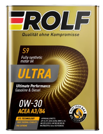 Масло мотор. ROLF ULTRA 0W30 ACEA A3/B4 API SL/CF 4л (1*4шт)
