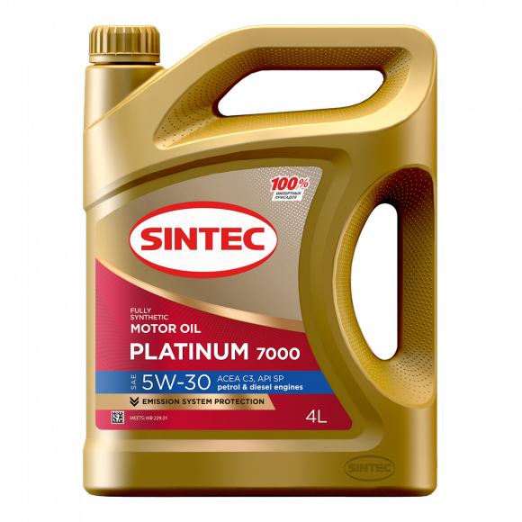 Масло мотор. SINTEC PLATINUM 7000 SAE 5W30 ACEA C3 API SP 4л (1*4шт)