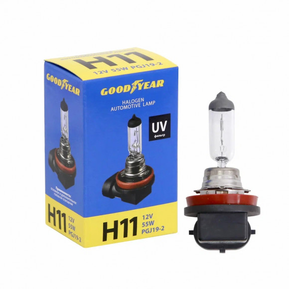 Лампа автомобильная галогенная Goodyear Н11 12V 55W PGJ19-2 Лампа автомобильная галогенная Goodyear Н11 12V 55W PGJ19-2