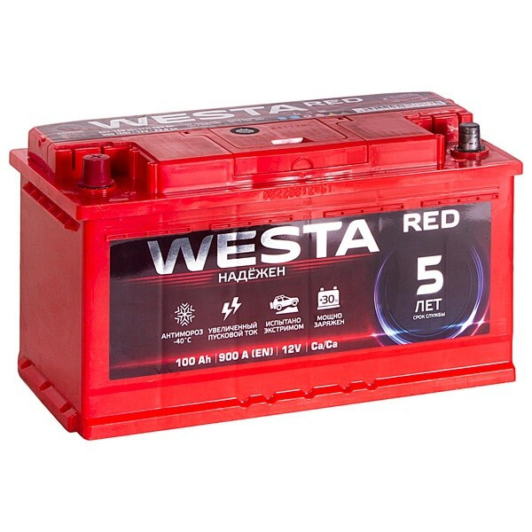 Аккумулятор 6ст-100 Westa Red (п.т. 900А) Стандарт