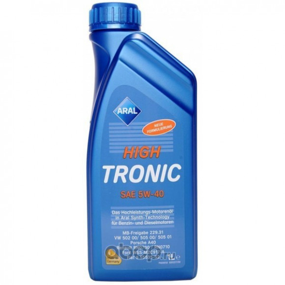 Масло мотор.  5W40 Aral High Tronic (1 л.) пластик 1*12 шт.